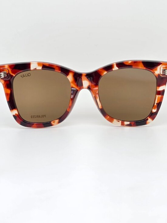 Quay Australia After Hours Tortoise Frame Polarized Brown Cat Eye Sunglasses main image 9